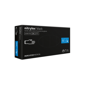 Картонена кутия черни нитрилни ръкавици размер M nitrylex